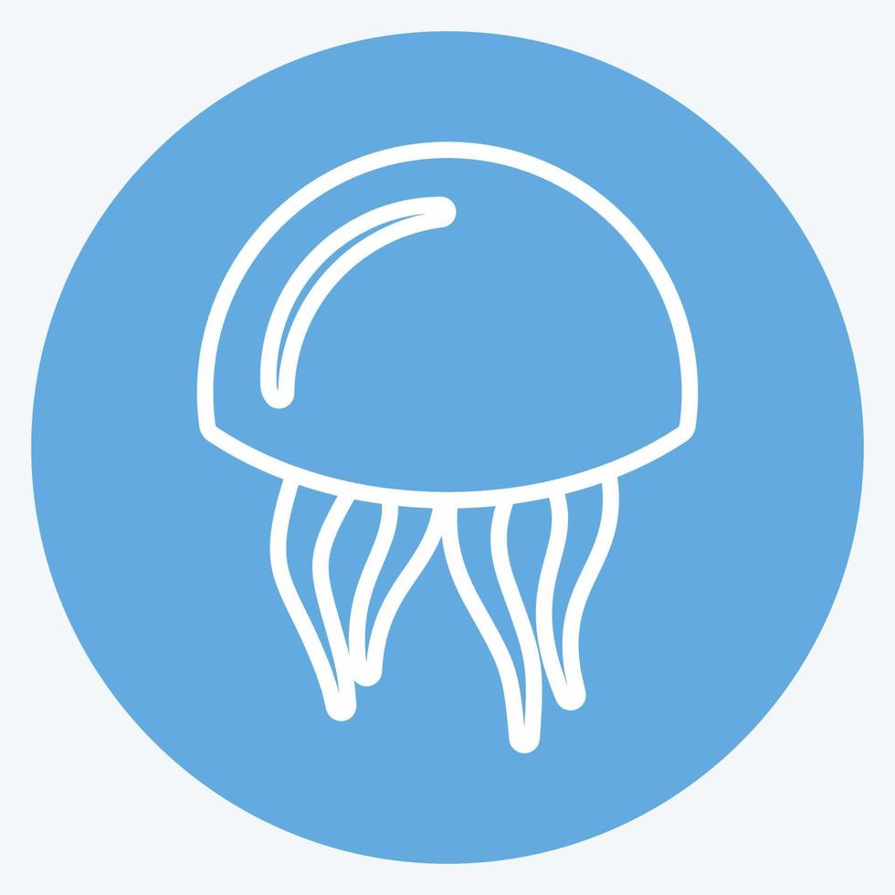 Icon Jelly Fish. suitable for Sea symbol. blue eyes style. simple design editable. design template vector. simple symbol illustration vector