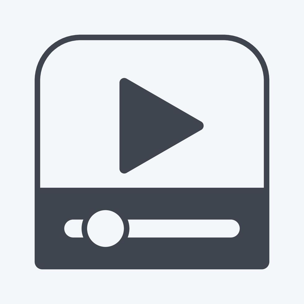 Icon Video Player. suitable for web interface symbol. simple design editable. design template vector. simple symbol illustration vector