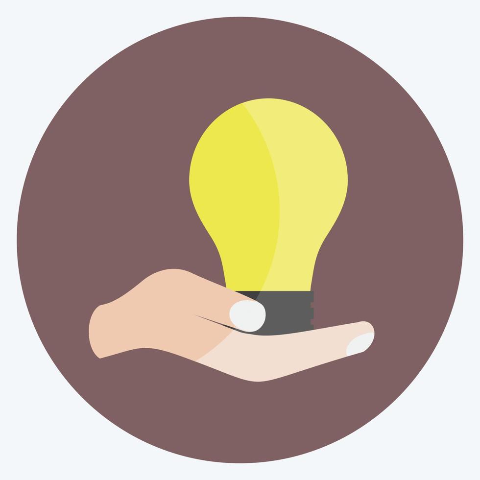 Icon Holding Bulb. suitable for Hand Actions symbol. flat style. simple design editable. design template vector. simple symbol illustration vector