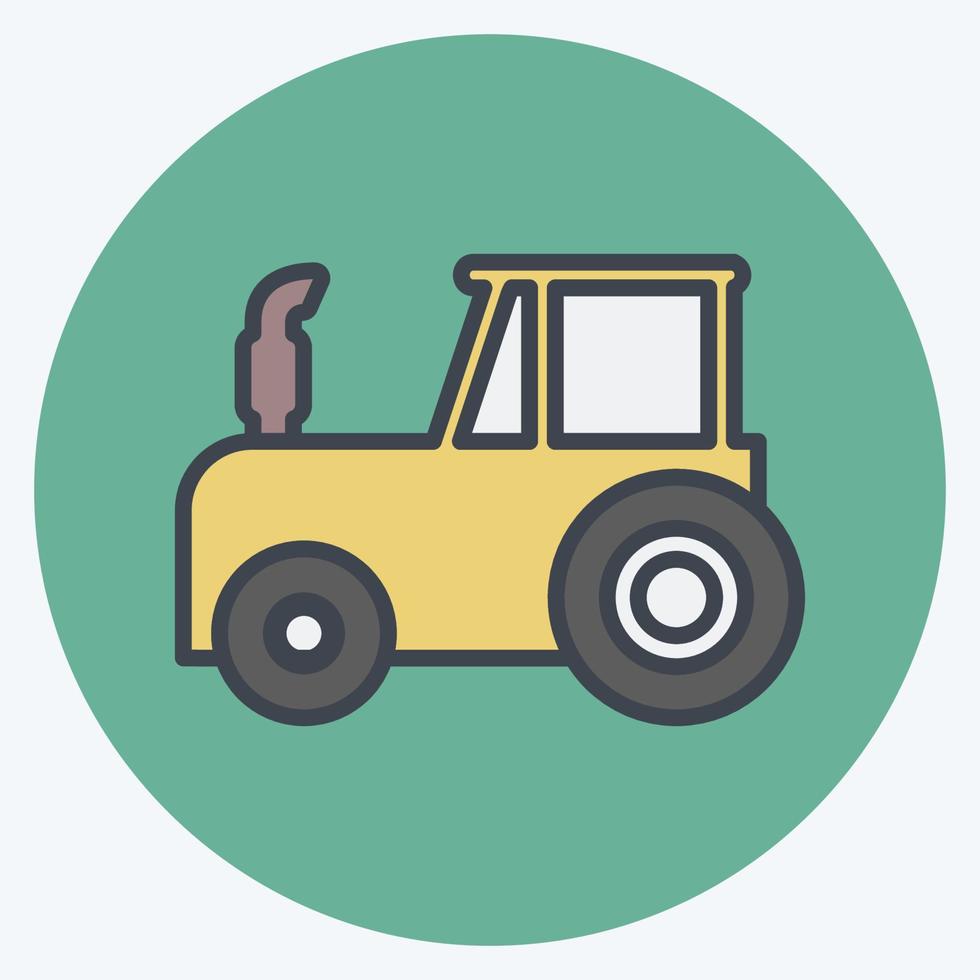 Icon Tractor. suitable for Garden symbol. color mate style. simple design editable. design template vector. simple symbol illustration vector