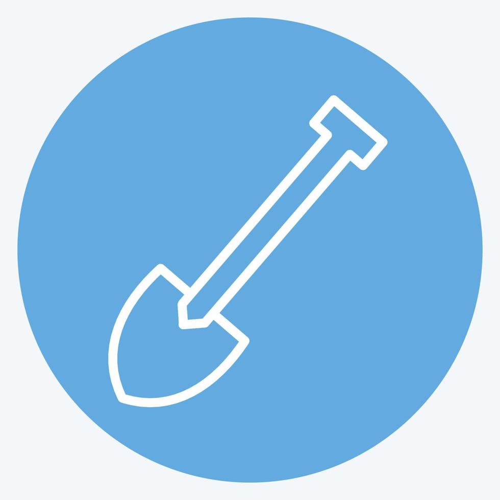 Icon Hand Shovel. suitable for garden symbol. blue eyes style. simple design editable. design template vector. simple symbol illustration vector
