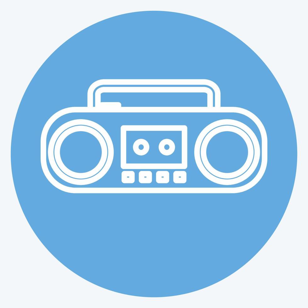 Icon Casette Player. suitable for music symbol. blue eyes style. simple design editable. design template vector. simple symbol illustration vector