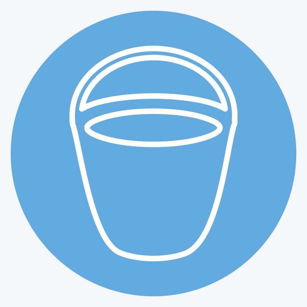 Icon Water Bucket. suitable for garden symbol. blue eyes style. simple design editable. design template vector. simple symbol illustration vector