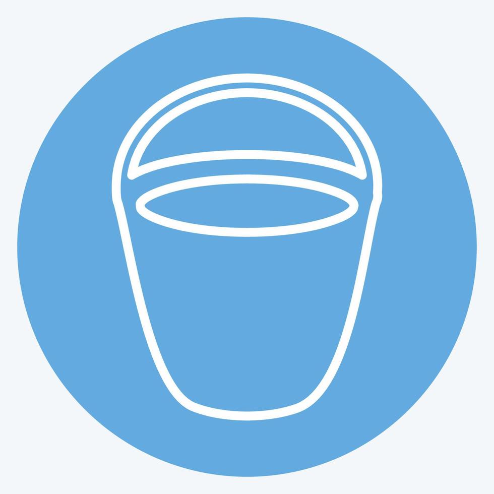 cubo de agua de icono. adecuado para el símbolo del jardín. estilo de ojos azules. diseño simple editable. vector de plantilla de diseño. ilustración de símbolo simple