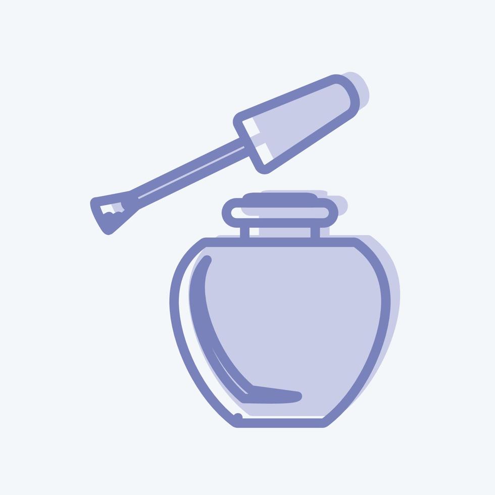 icono aplicando esmalte de uñas. adecuado para el símbolo de cuidado de la belleza. estilo de dos tonos. diseño simple editable. vector de plantilla de diseño. ilustración de símbolo simple