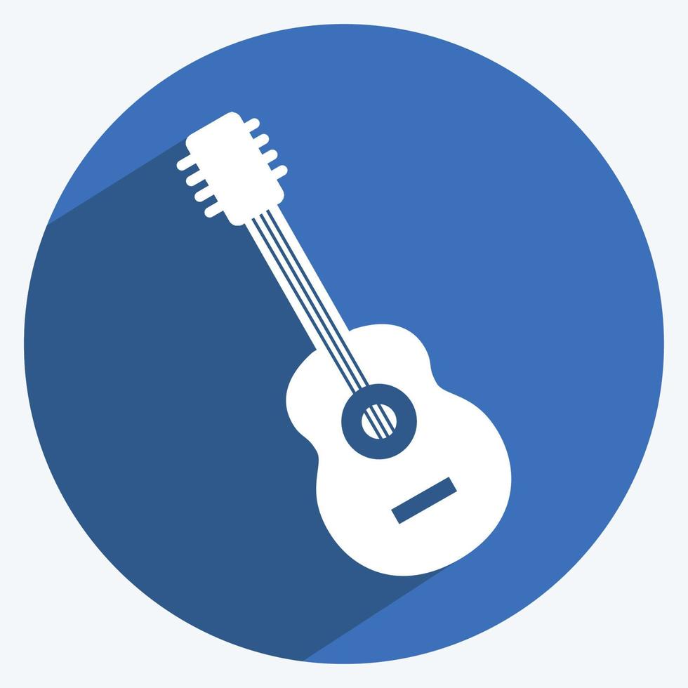 Icon Guitar. suitable for music symbol. long shadow style. simple design editable. design template vector. simple symbol illustration vector