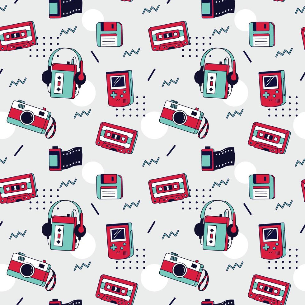 Retro 90's Seamless Background vector