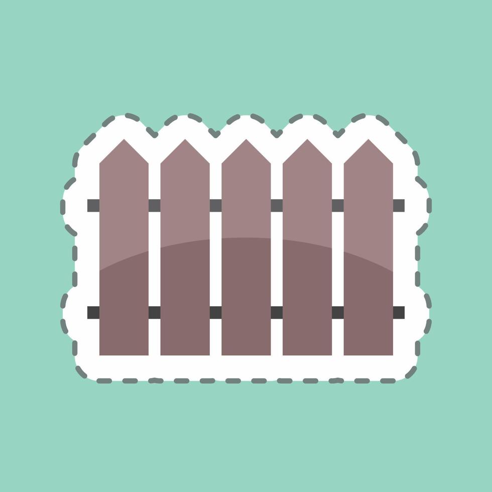 Sticker line cut Fence. suitable for garden symbol. simple design editable. design template vector. simple symbol illustration vector