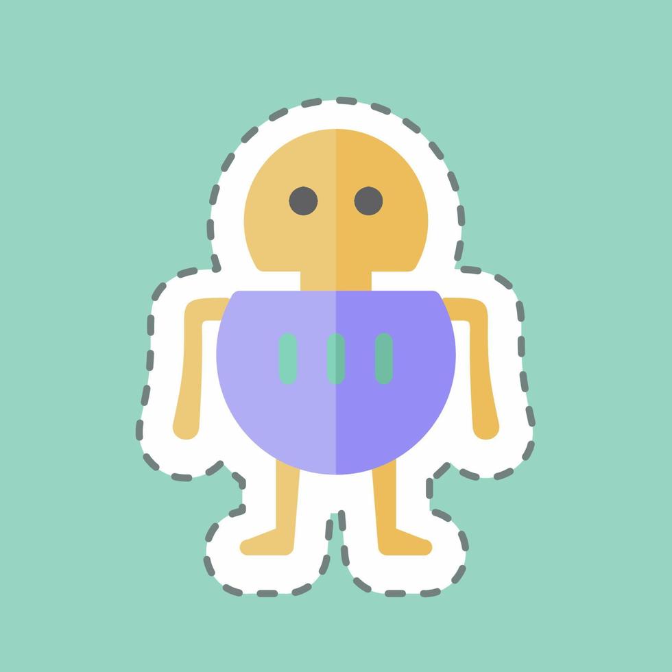 Sticker line cut Robot. suitable for Programming symbol. simple design editable. design template vector. simple symbol illustration vector
