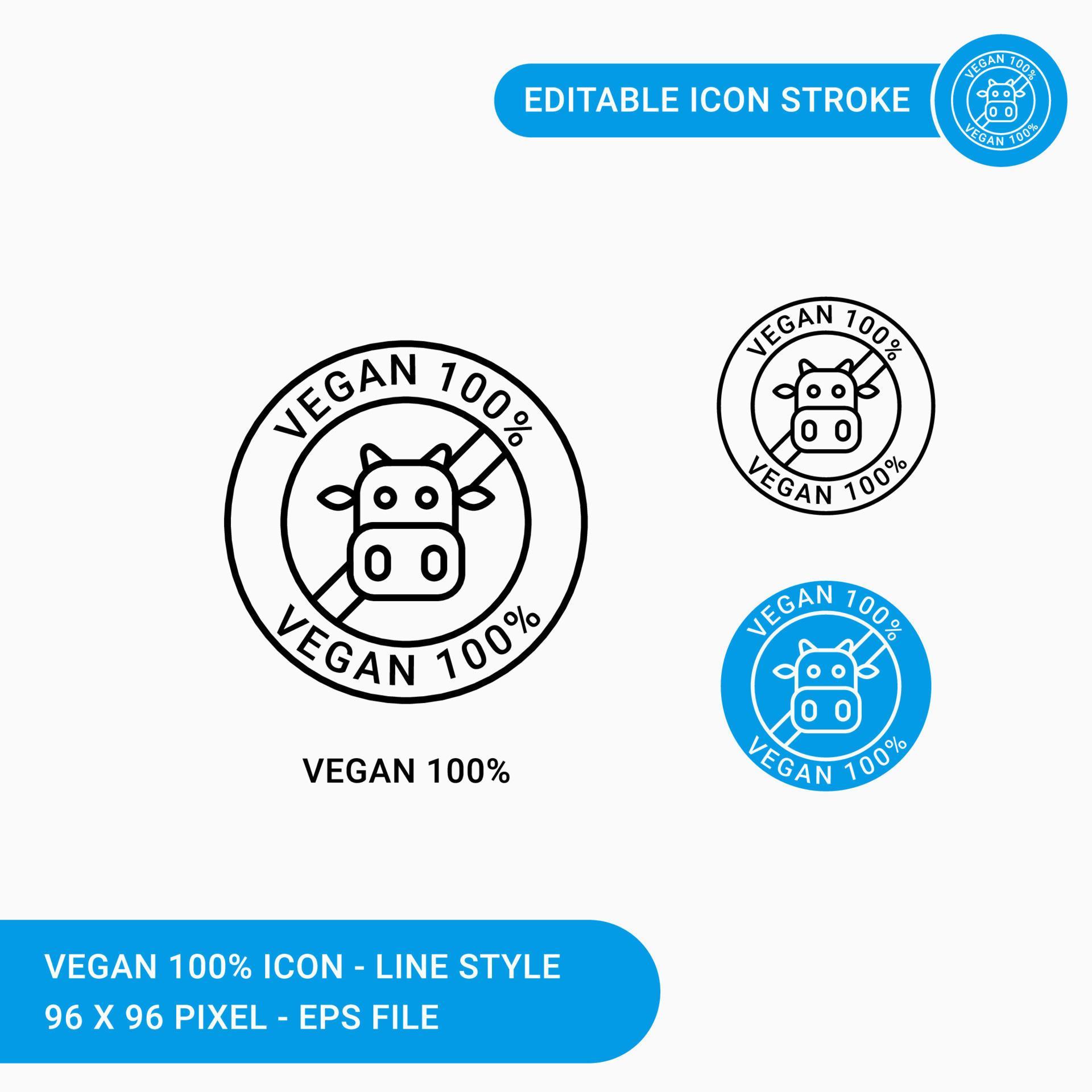 Vegan icons set vector illustration with icon line style. Editable