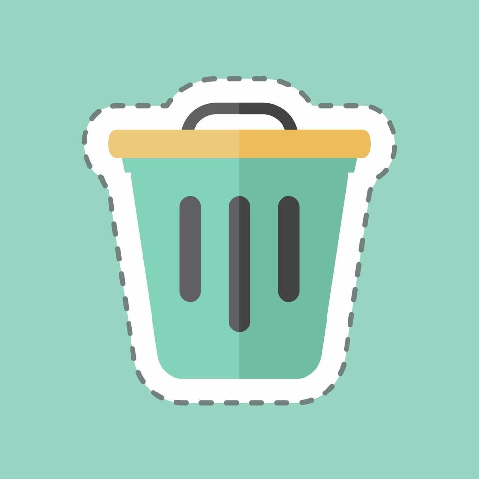 Sticker line cut Trash. suitable for web interface symbol. simple design editable. design template vector. simple symbol illustration vector