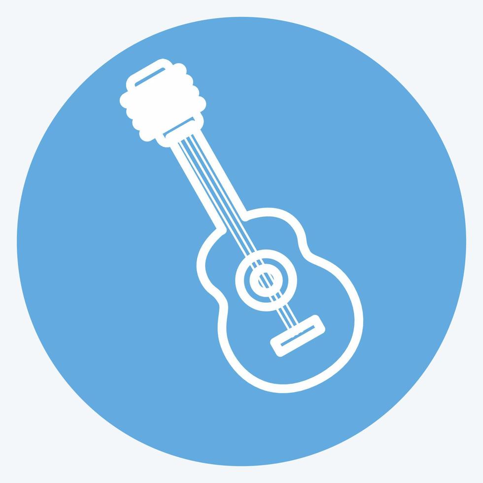 icono de guitarra. adecuado para el símbolo de la música. estilo de ojos azules. diseño simple editable. vector de plantilla de diseño. ilustración de símbolo simple