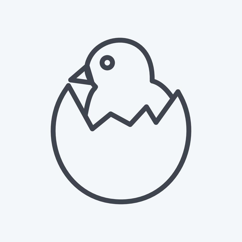 Icon Hatched Egg. suitable for Garden symbol. line style. simple design editable. design template vector. simple symbol illustration vector