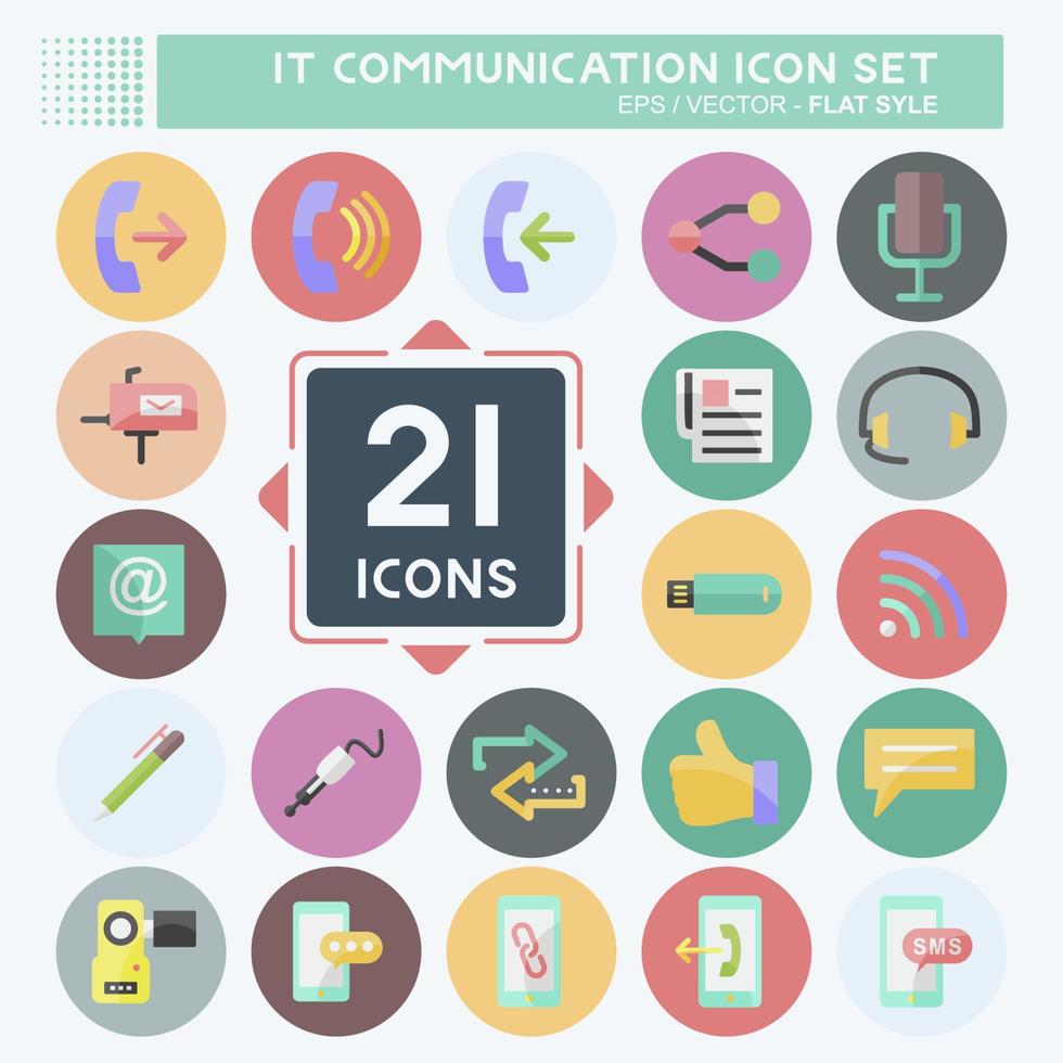 IT Communication Icon Set. suitable for Education symbol. flat style. simple design editable. design template vector. simple symbol illustration vector