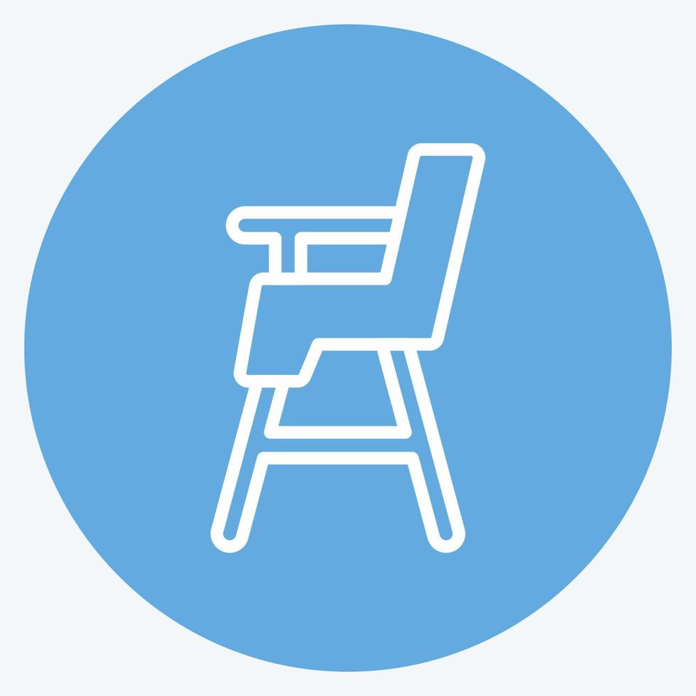 icono de silla de bebé. adecuado para el símbolo del bebé. estilo de ojos azules. diseño simple editable. vector de plantilla de diseño. ilustración de símbolo simple