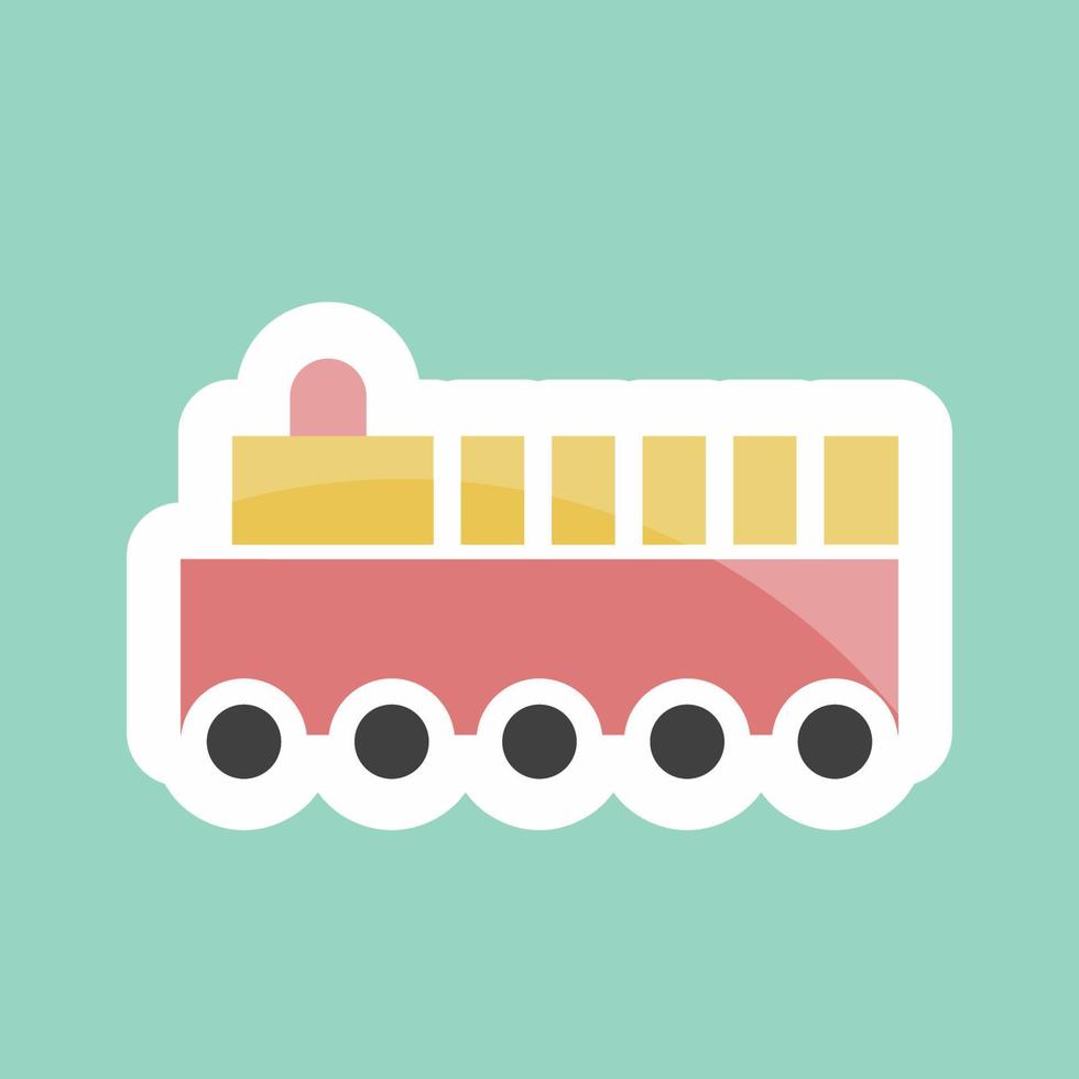 Sticker line cut Toy Train. suitable for Toy symbol. simple design editable. design template vector. simple symbol illustration vector