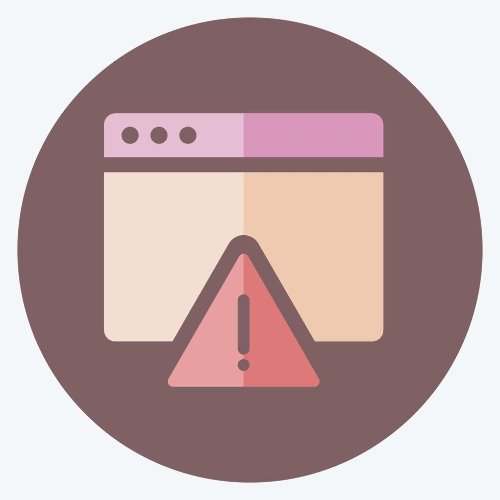 Icon Warning on Browser. suitable for User Interface symbol. flat style. simple design editable. design template vector. simple symbol illustration vector