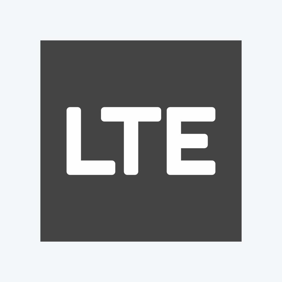 Icon LTE. suitable for Mobile Apps symbol. glyph style. simple design editable. design template vector. simple symbol illustration vector