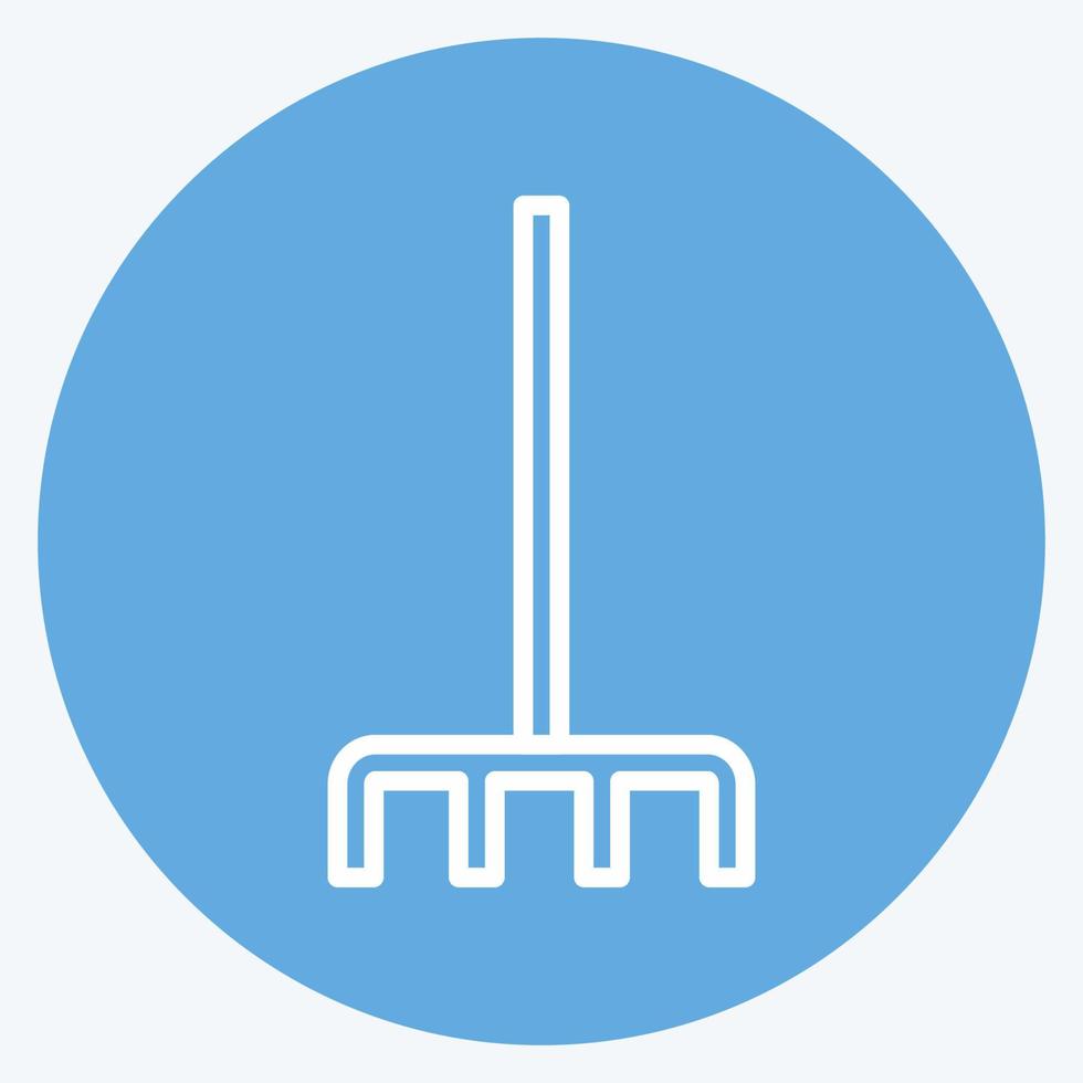Icon Fork picking leaves. suitable for garden symbol. blue eyes style. simple design editable. design template vector. simple symbol illustration vector