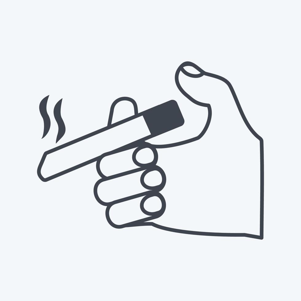 icono con cigarrillo. adecuado para el símbolo de acciones manuales. estilo de glifo. diseño simple editable. vector de plantilla de diseño. ilustración de símbolo simple