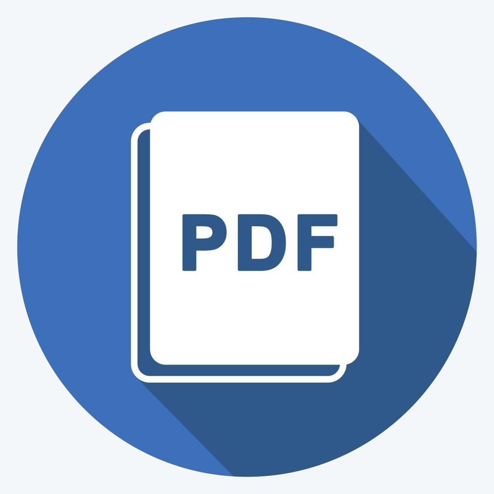 imagen del icono como pdf. adecuado para el símbolo de edición de fotos. estilo de sombra larga. diseño simple editable. vector de plantilla de diseño. ilustración de símbolo simple