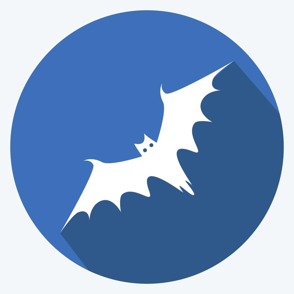 Icon Bat. suitable for animal symbol. long shadow style. simple design editable. design template vector. simple symbol illustration vector
