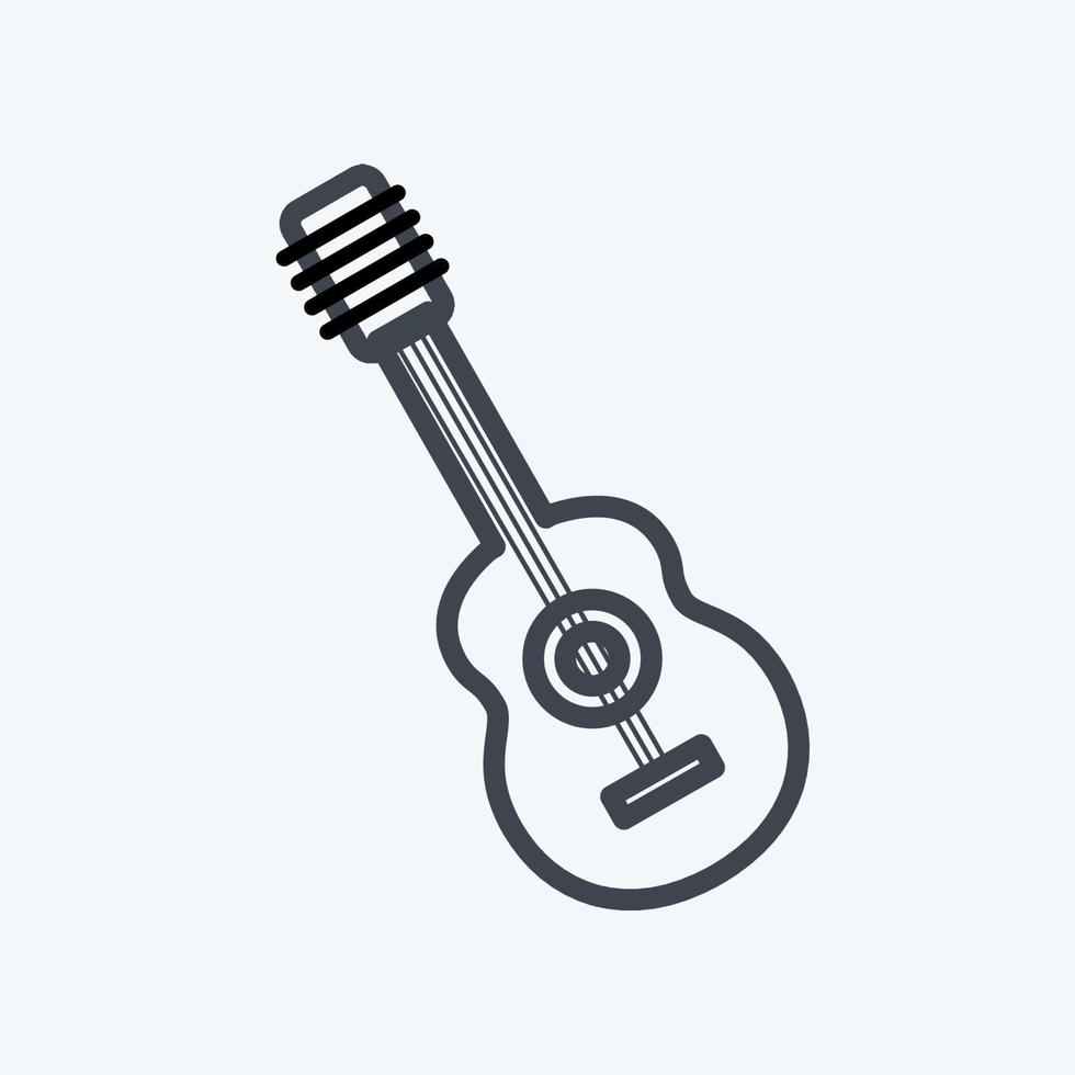 icono de guitarra. adecuado para el símbolo de la música. estilo de línea diseño simple editable. vector de plantilla de diseño. ilustración de símbolo simple