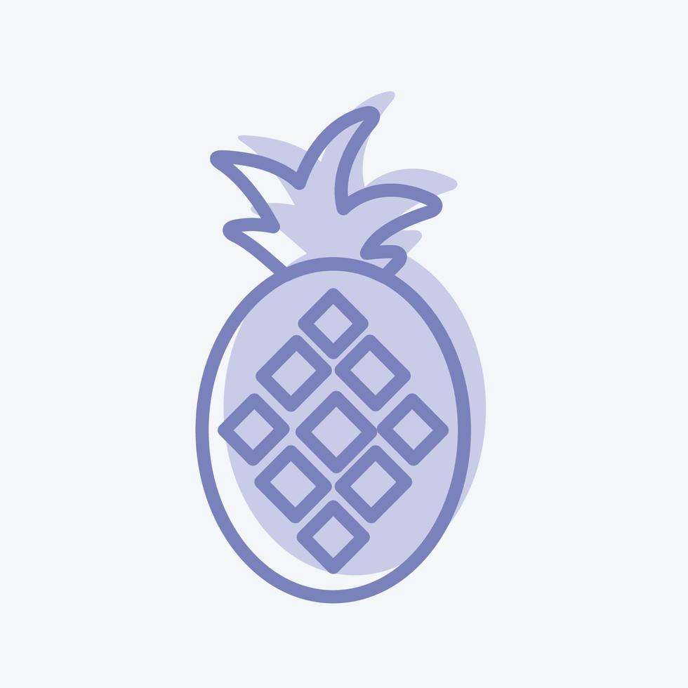 Icon Pineapple. suitable for Fruits and Vegetables symbol. two tone style. simple design editable. design template vector