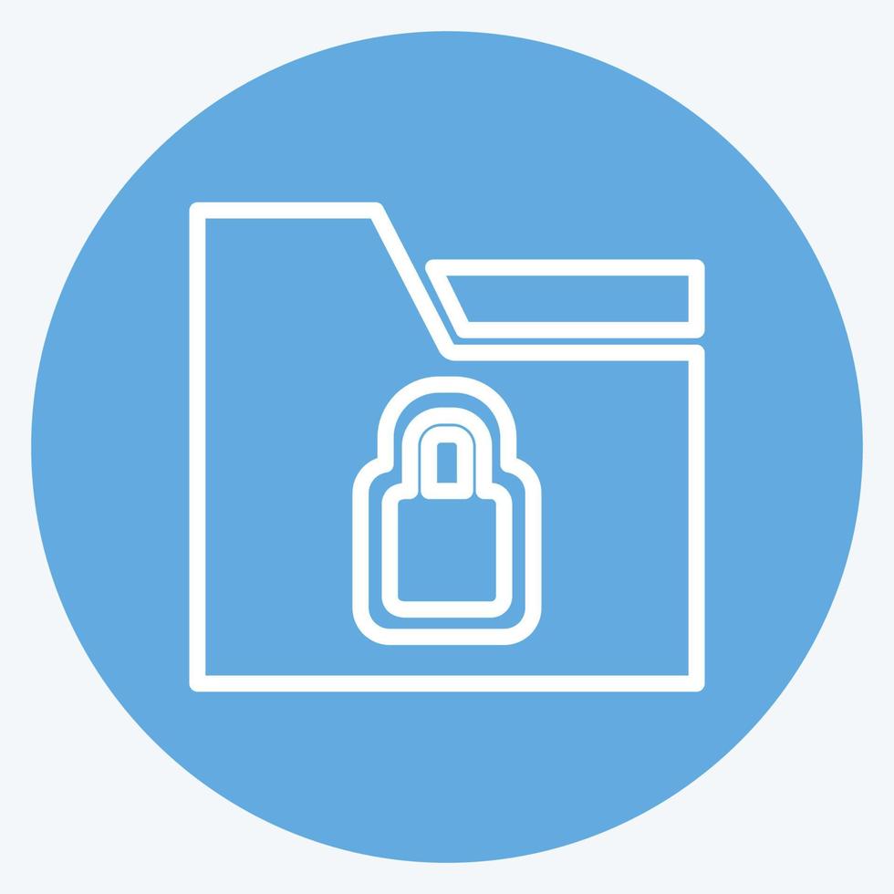 Icon Locked Folder. suitable for User Interface symbol. blue eyes style. simple design editable. design template vector. simple symbol illustration vector