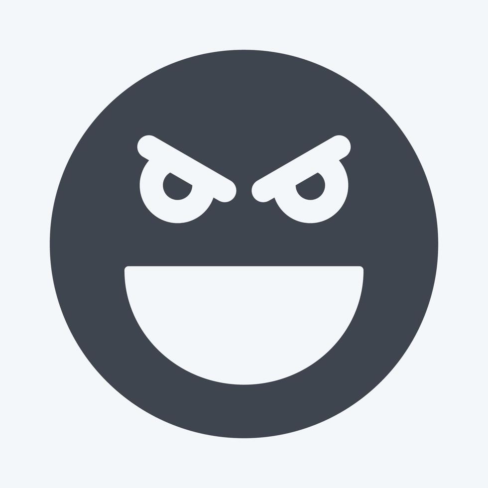 Icon Emoticon Evil. suitable for Emoticon symbol. glyph style. simple design editable. design template vector. simple symbol illustration vector