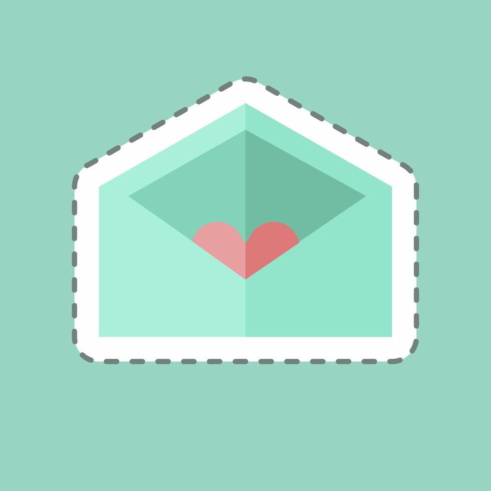 Sticker line cut Envelop. suitable for Wedding symbol. simple design editable. design template vector. simple symbol illustration vector