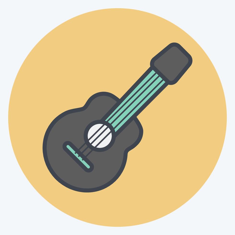Icon Guitar. suitable for Wild West symbol. color mate style. simple design editable. design template vector. simple symbol illustration vector