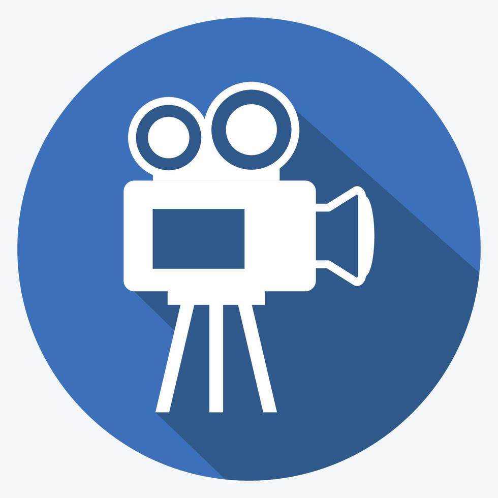 Icon Video Camera. suitable for Wedding symbol. long shadow style. simple design editable. design template vector. simple symbol illustration vector