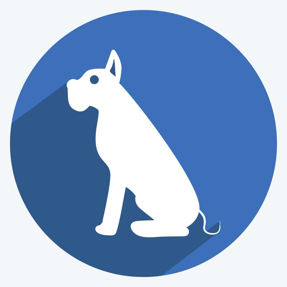 Icon Dog. suitable for animal symbol. long shadow style. simple design editable. design template vector. simple symbol illustration vector