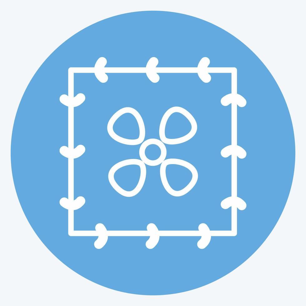 Icon Embroidered Pattern. suitable for Tailor symbol. blue eyes style. simple design editable. design template vector. simple symbol illustration vector