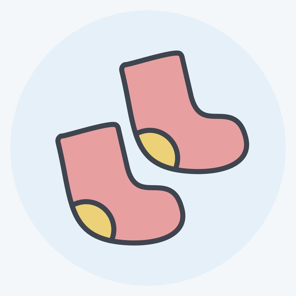 calcetines de bebé icono. adecuado para el símbolo del bebé. estilo compañero de color. diseño simple editable. vector de plantilla de diseño. ilustración de símbolo simple