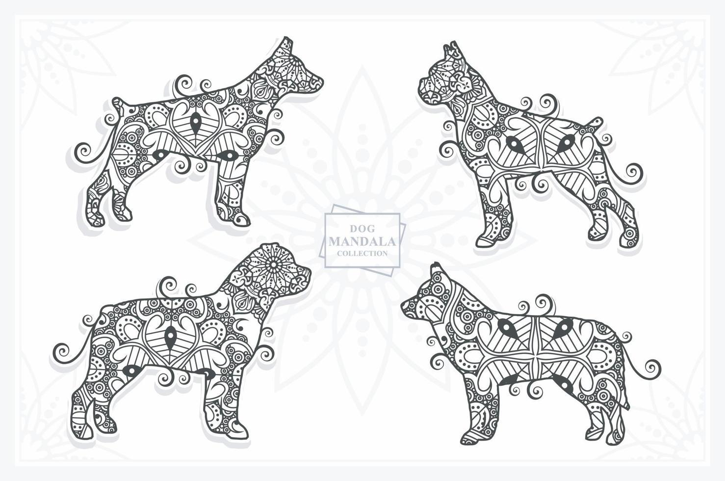 Dog Mandala Vector Line Art Style . Boho Style