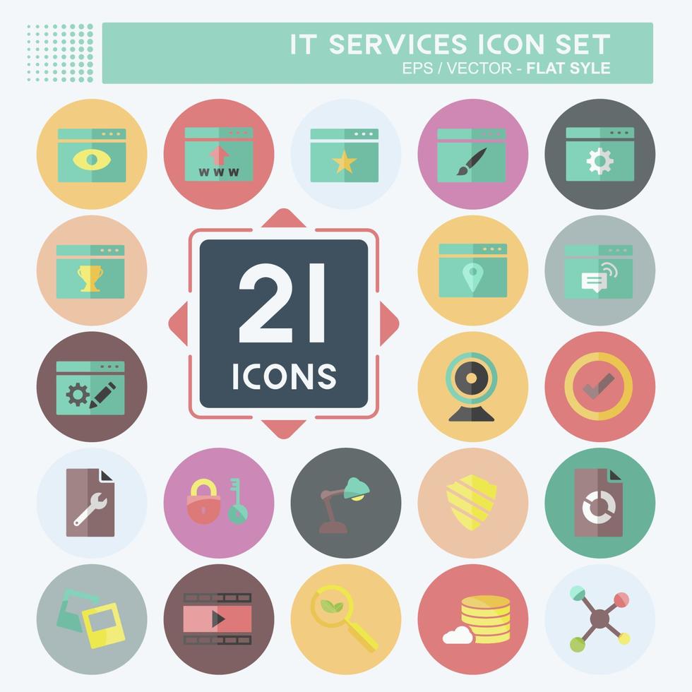 IT Services Icon Set. suitable for IT Services symbol. flat style. simple design editable. design template vector. simple symbol illustration vector