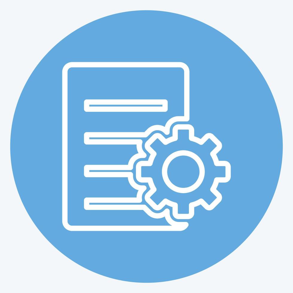 Icon Document Settings. suitable for User Interface symbol. blue eyes style. simple design editable. design template vector. simple symbol illustration vector