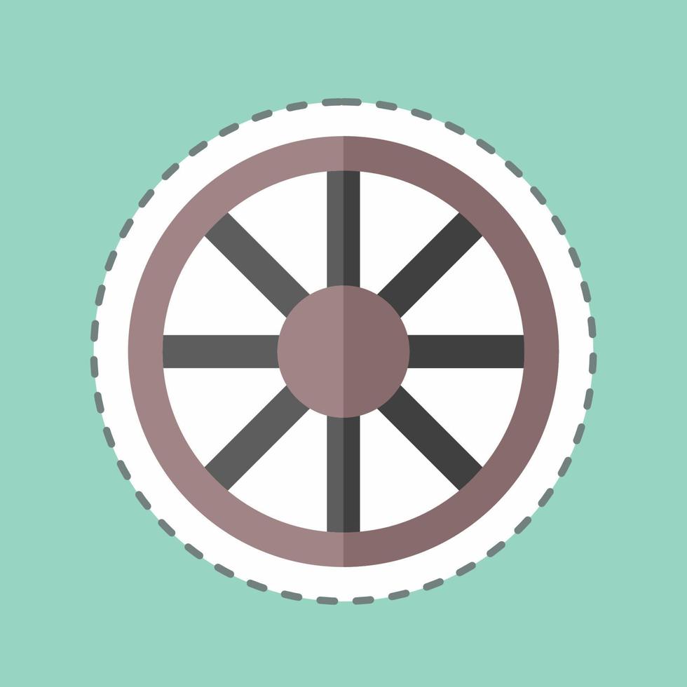 Sticker line cut Wheel. suitable for Garden symbol. simple design editable. design template vector. simple symbol illustration vector