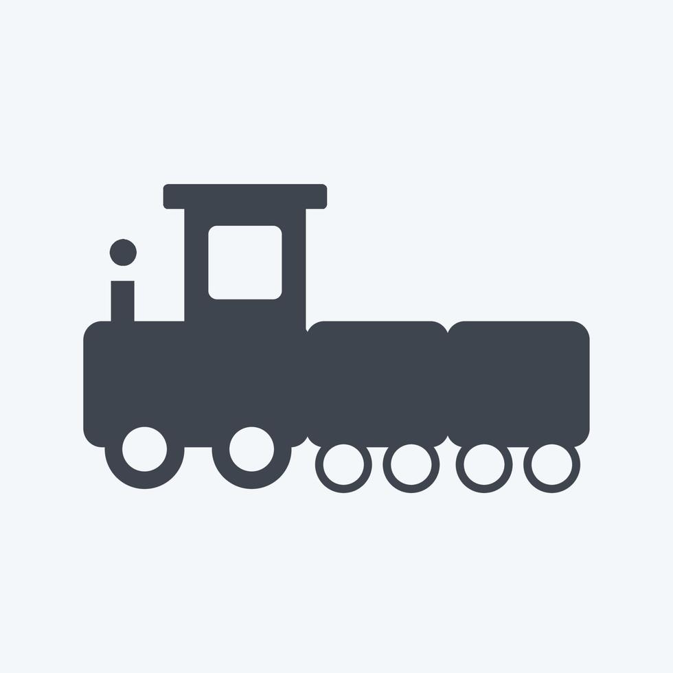 tren de juguete icono. adecuado para el símbolo del bebé. estilo de glifo. diseño simple editable. vector de plantilla de diseño. ilustración de símbolo simple