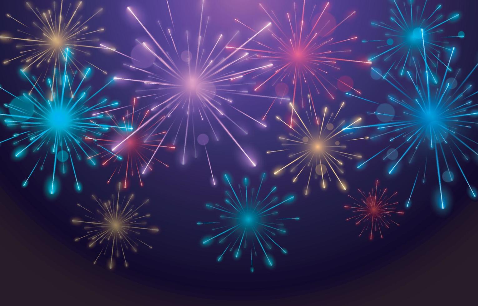 Beautiful Firework at Night Background vector