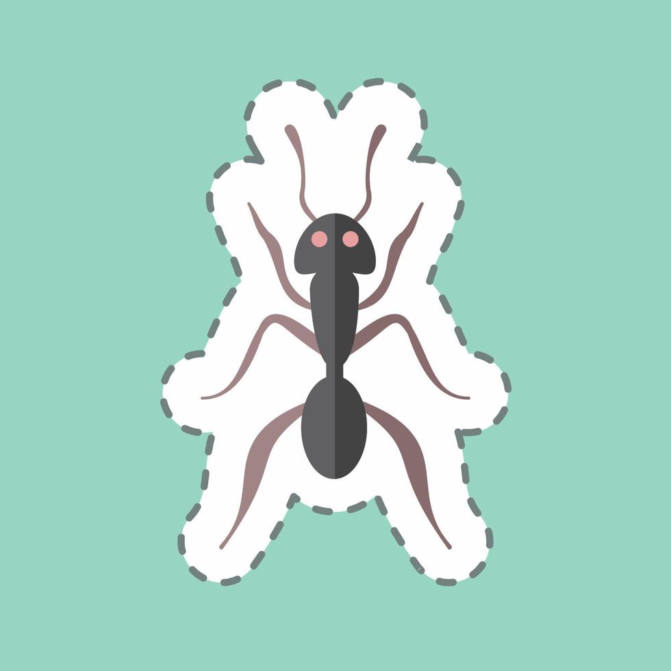 Sticker line cut Ant 1. suitable for Animal symbol. simple design editable. design template vector. simple symbol illustration vector