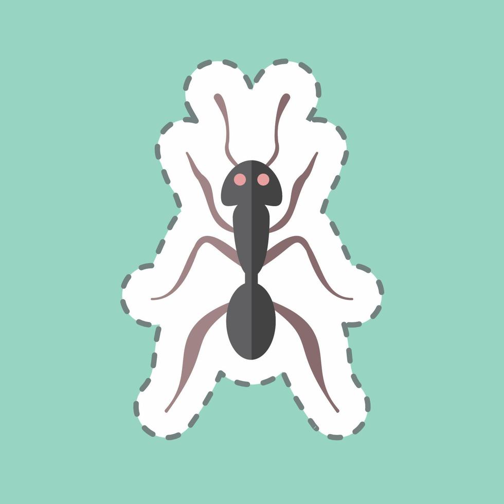 Sticker line cut Ant 1. suitable for Animal symbol. simple design editable. design template vector. simple symbol illustration vector