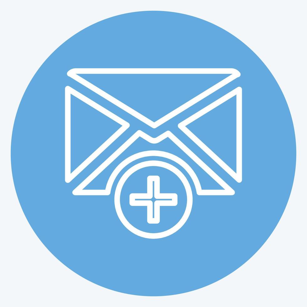 Icon Add Envelop. suitable for User Interface symbol. blue eyes style. simple design editable. design template vector. simple symbol illustration vector