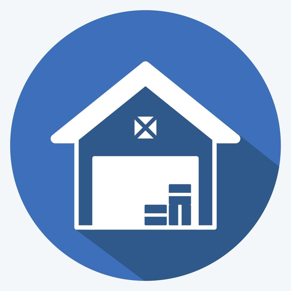 Icon Warehouse. suitable for Garden symbol. long shadow style. simple design editable. design template vector. simple symbol illustration vector