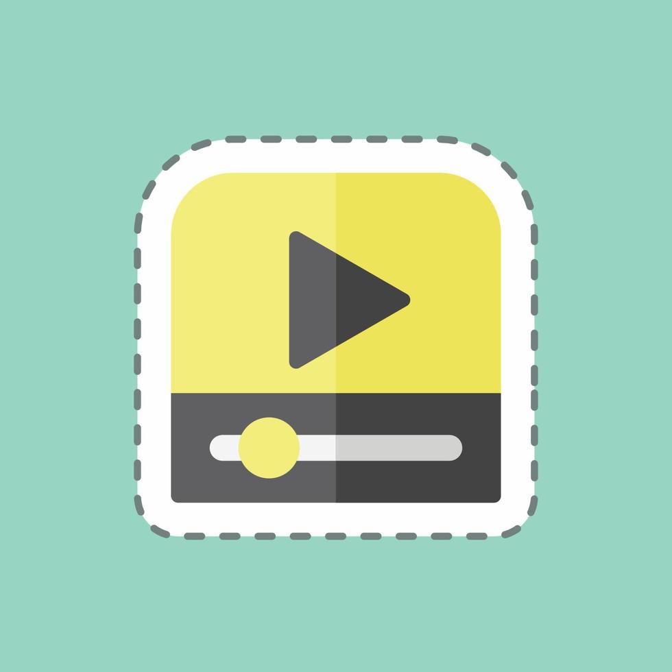 Sticker line cut Video Player. suitable for web interface symbol. simple design editable. design template vector. simple symbol illustration vector