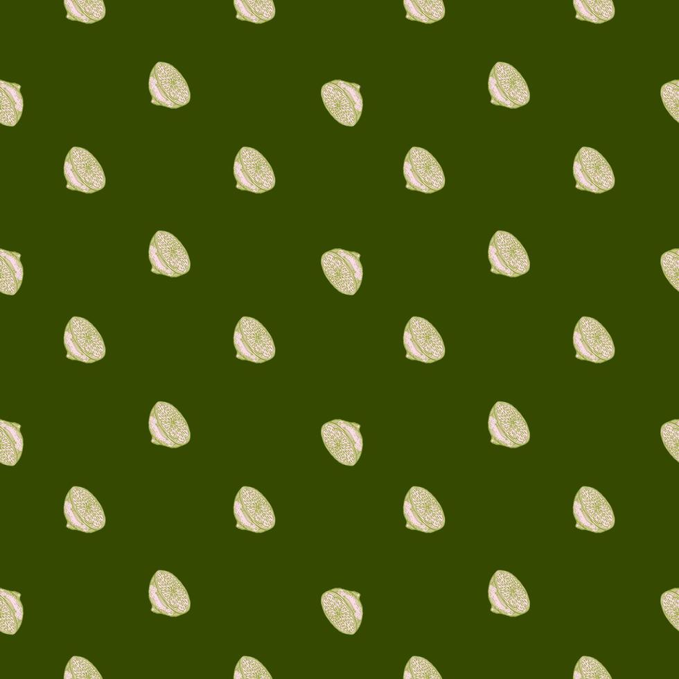 Seamless pattern lemon half engraving. Vintage background of citrus fruits in hand drawn style. vector