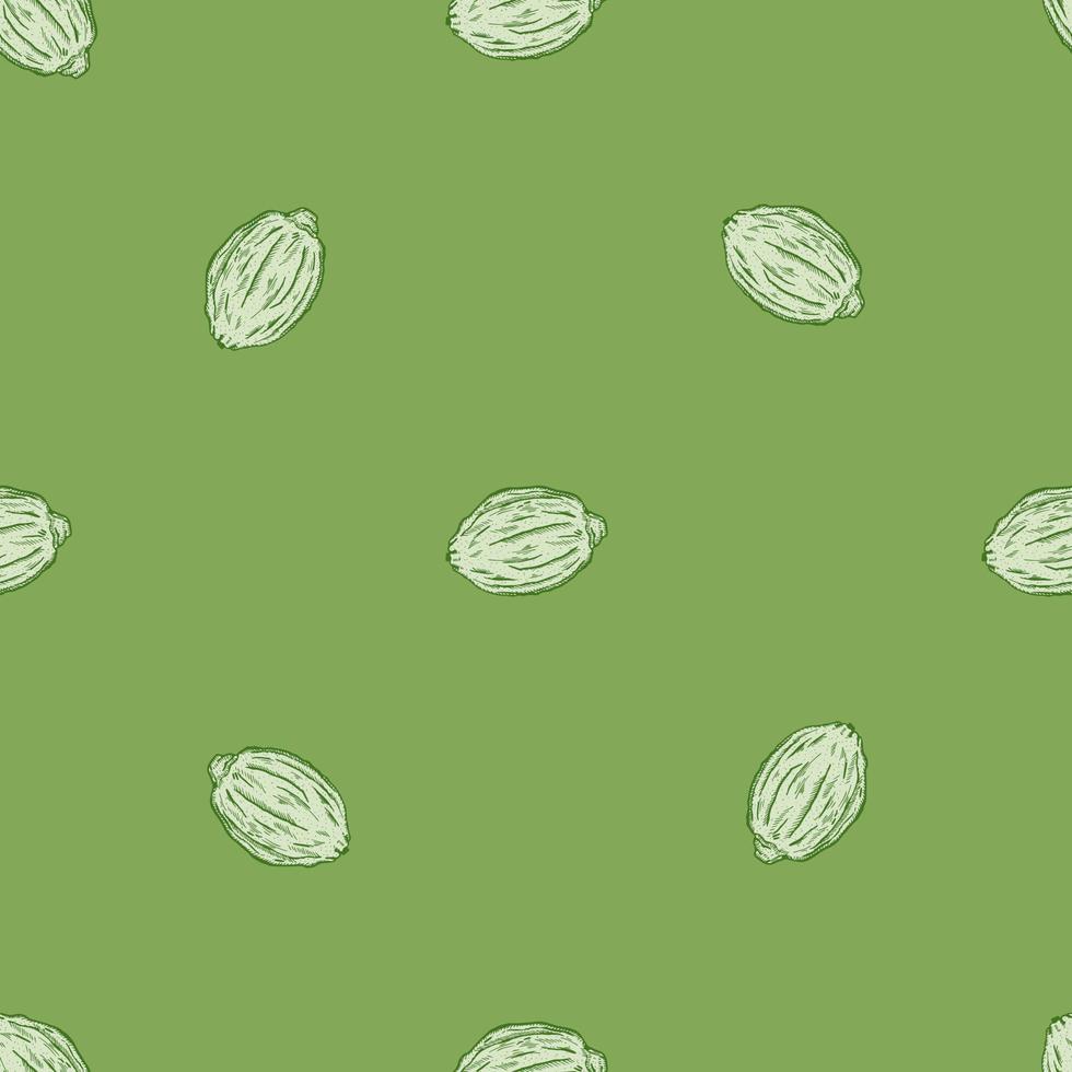 Seamless pattern engraved lemons. Vintage background citrus fruit in hand drawn style. Whole lemon or lime sketch. vector