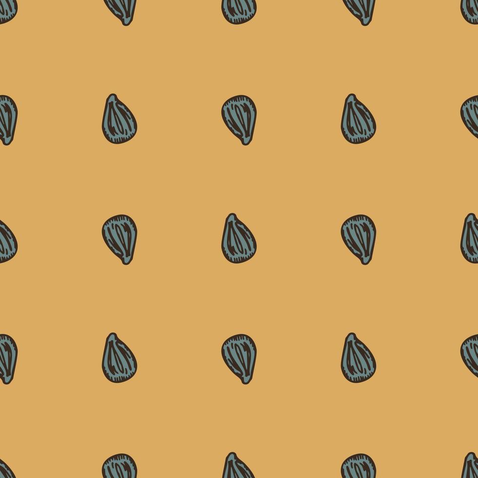 Seamless pattern engraved seeds. Vintage background plants kernels in hand drawn style. Botanical sketch. vector